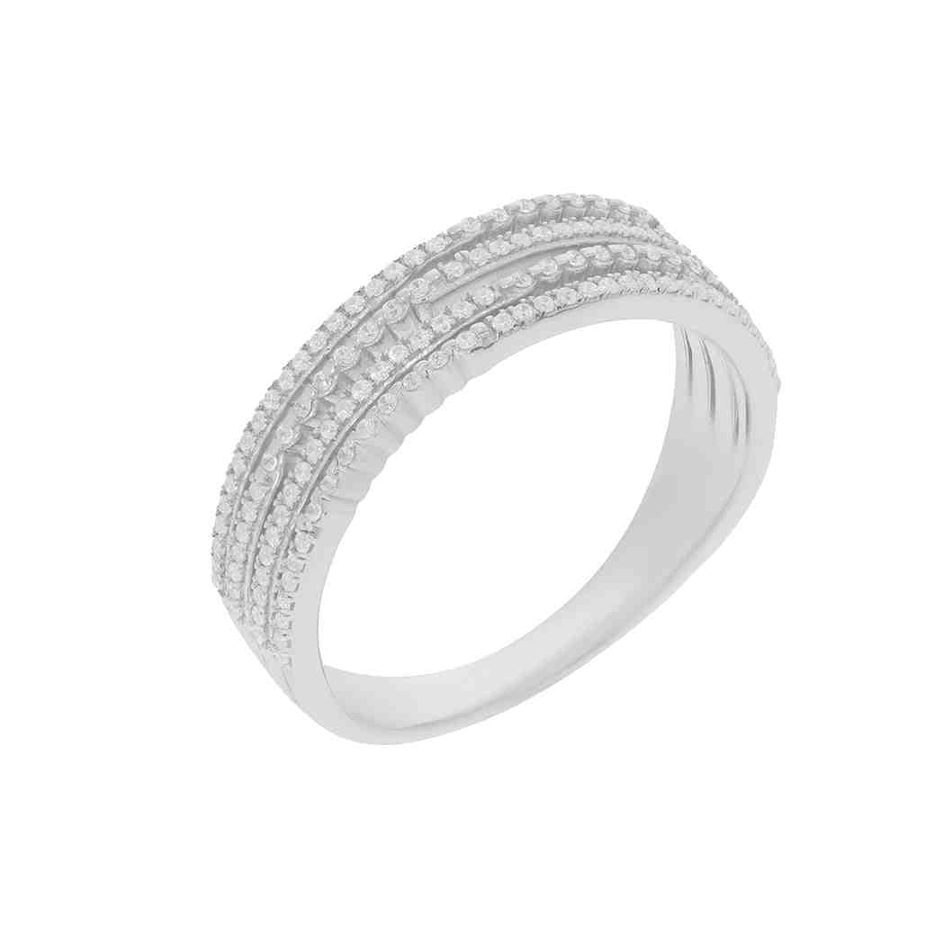 Three Row Layere Diamond Ring LR11493A